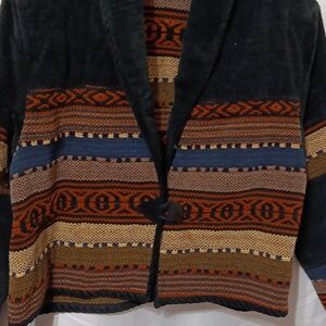 Women's Multicolor Patterned Cropped Jacket